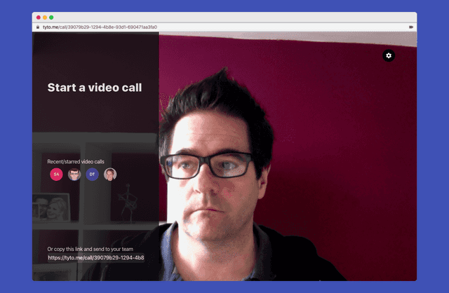 Example user interface for Tyto video calls